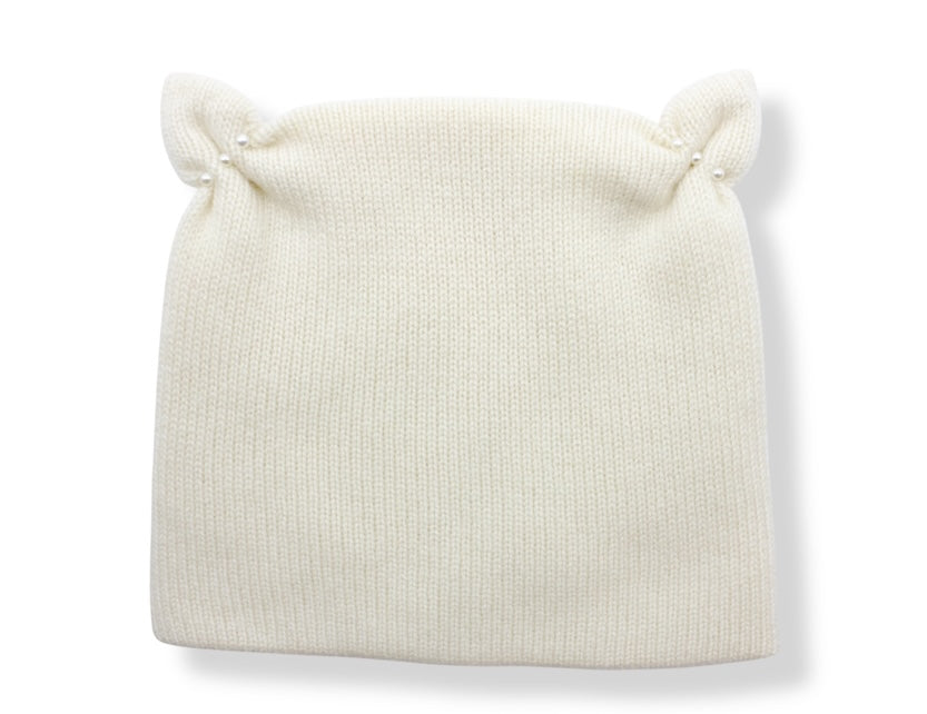 Cashmere baby hat with ears