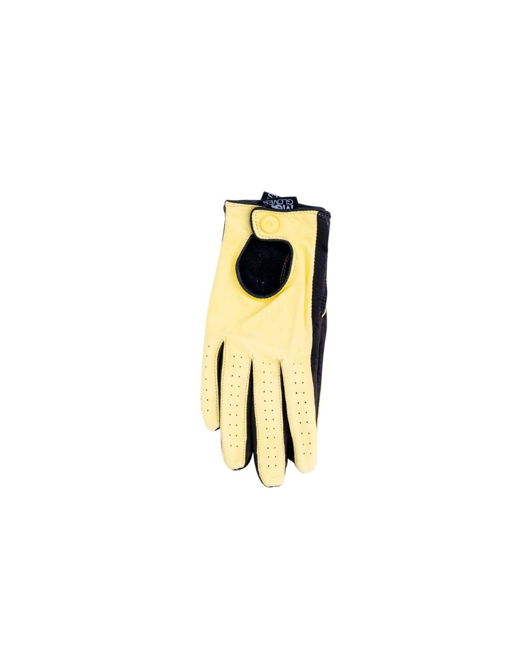 Dual-tone Leather Gloves Yellow and black for Women