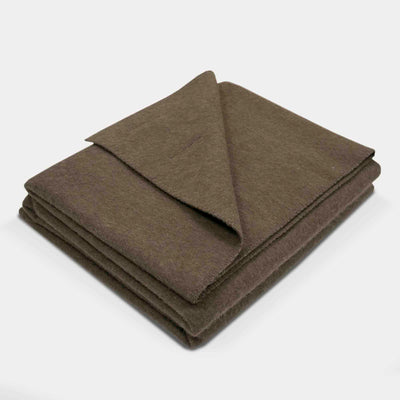 “Soft brown blanket made of 100% Mongolian yak wool, folded neatly, handcrafted for warmth and natural comfort.”