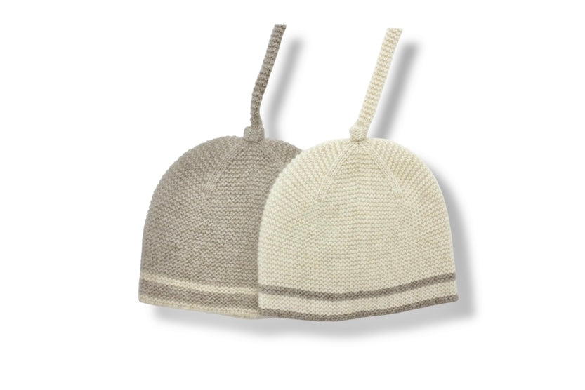 Cashmere Baby Beanie with Knot