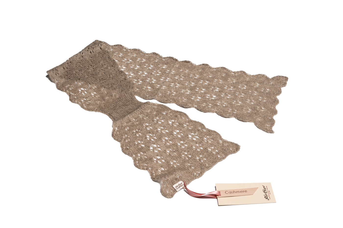 A lace knitted cashmere scarf