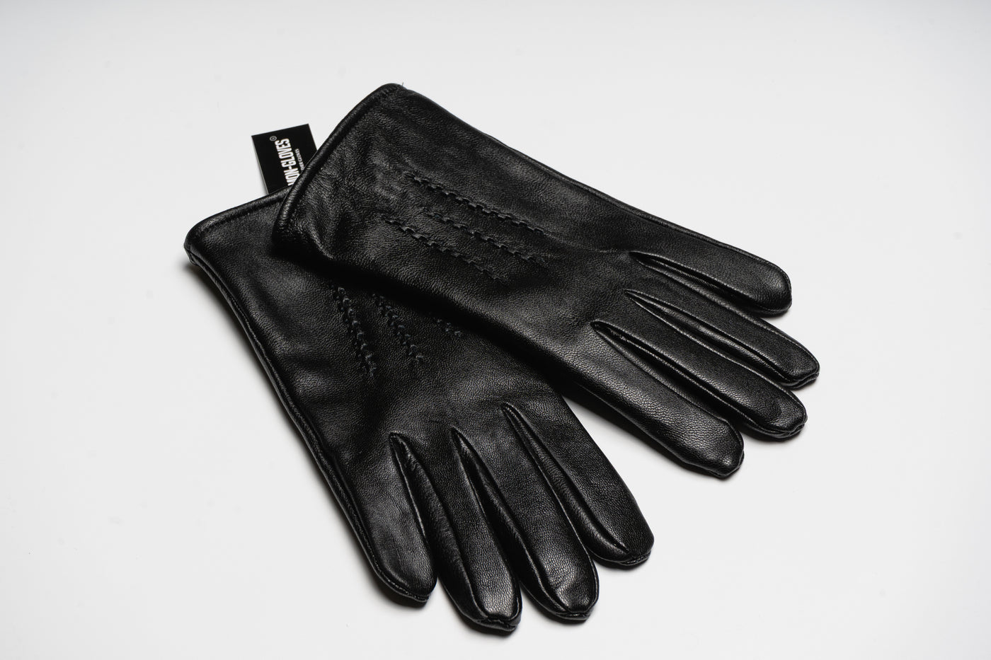 Men's leather gloves in black