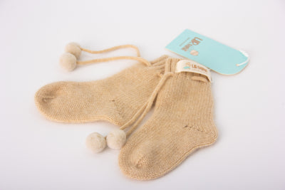 Cashmere socks with pom pom for babies