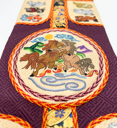 Mongolian Traditional Snuff Bottle Bag, 12 zodiac animal