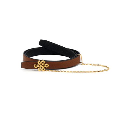 ULZII Women's Reversible Belt, Black and Brown