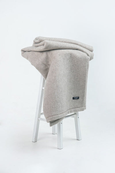 Pure yak wool blanket in light grey